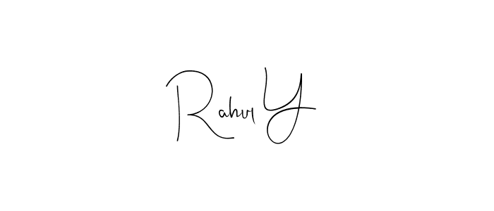 Also You can easily find your signature by using the search form. We will create Rahul Y name handwritten signature images for you free of cost using Andilay-7BmLP sign style. Rahul Y signature style 4 images and pictures png