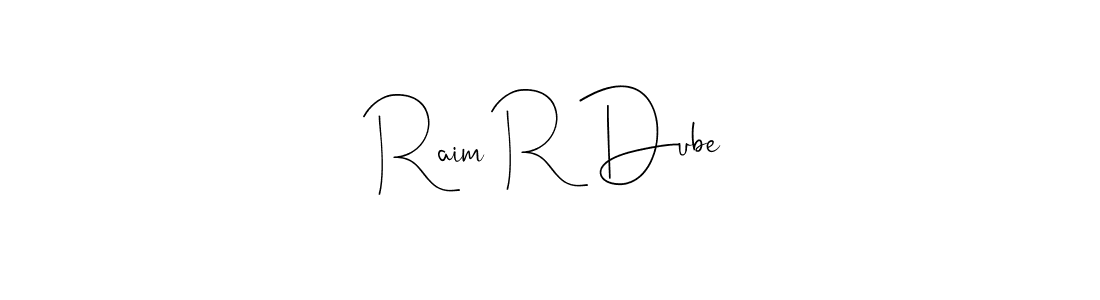 Andilay-7BmLP is a professional signature style that is perfect for those who want to add a touch of class to their signature. It is also a great choice for those who want to make their signature more unique. Get Raim R Dube name to fancy signature for free. Raim R Dube signature style 4 images and pictures png