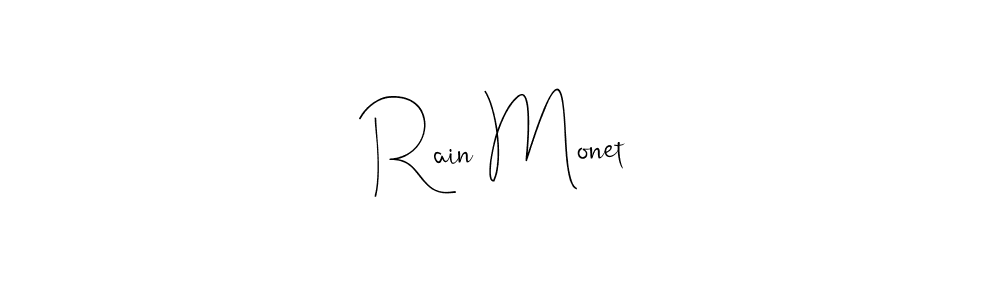 The best way (Andilay-7BmLP) to make a short signature is to pick only two or three words in your name. The name Rain Monet include a total of six letters. For converting this name. Rain Monet signature style 4 images and pictures png