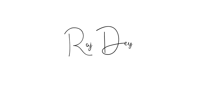 How to make Raj Dey name signature. Use Andilay-7BmLP style for creating short signs online. This is the latest handwritten sign. Raj Dey signature style 4 images and pictures png