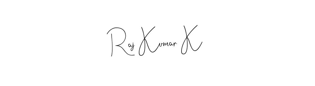 The best way (Andilay-7BmLP) to make a short signature is to pick only two or three words in your name. The name Raj Kumar K include a total of six letters. For converting this name. Raj Kumar K signature style 4 images and pictures png