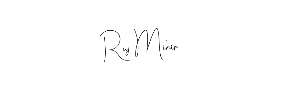 Andilay-7BmLP is a professional signature style that is perfect for those who want to add a touch of class to their signature. It is also a great choice for those who want to make their signature more unique. Get Raj Mihir name to fancy signature for free. Raj Mihir signature style 4 images and pictures png