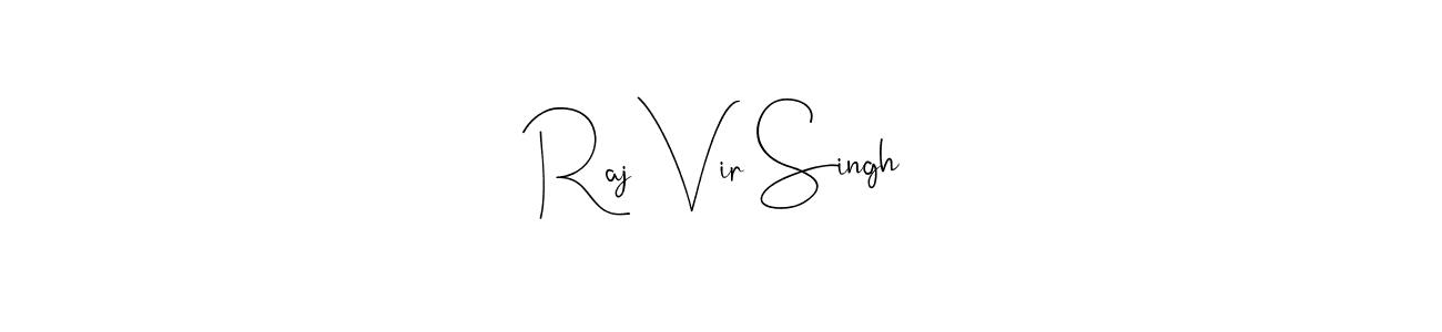 Andilay-7BmLP is a professional signature style that is perfect for those who want to add a touch of class to their signature. It is also a great choice for those who want to make their signature more unique. Get Raj Vir Singh name to fancy signature for free. Raj Vir Singh signature style 4 images and pictures png