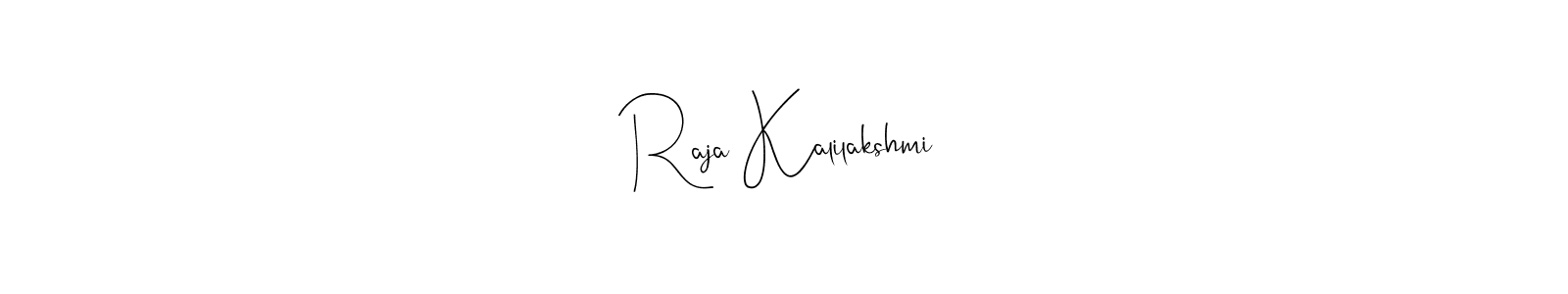 Andilay-7BmLP is a professional signature style that is perfect for those who want to add a touch of class to their signature. It is also a great choice for those who want to make their signature more unique. Get Raja Kalilakshmi name to fancy signature for free. Raja Kalilakshmi signature style 4 images and pictures png