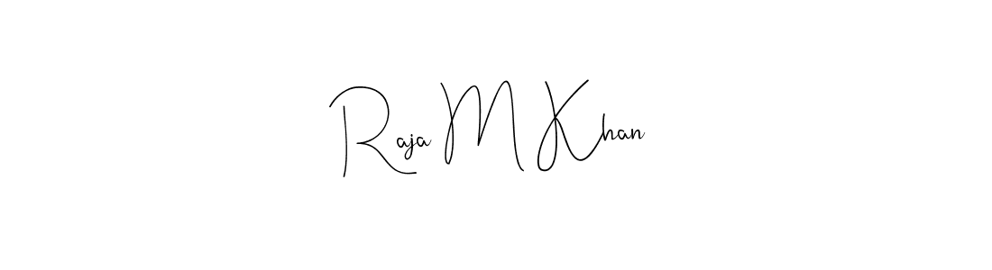 How to make Raja M Khan name signature. Use Andilay-7BmLP style for creating short signs online. This is the latest handwritten sign. Raja M Khan signature style 4 images and pictures png