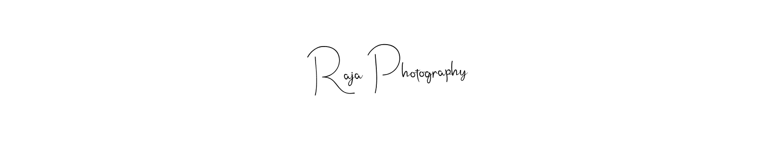 if you are searching for the best signature style for your name Raja Photography. so please give up your signature search. here we have designed multiple signature styles  using Andilay-7BmLP. Raja Photography signature style 4 images and pictures png