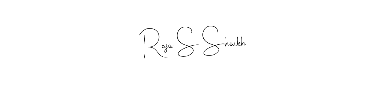 The best way (Andilay-7BmLP) to make a short signature is to pick only two or three words in your name. The name Raja S Shaikh include a total of six letters. For converting this name. Raja S Shaikh signature style 4 images and pictures png