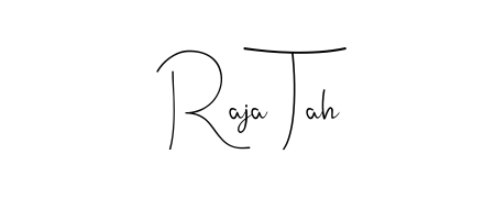 Create an unforgettable impression when signing with Raja Tah name styled in Andilay-7BmLP typography. 100% free online generator. Raja Tah signature style 4 images and pictures png
