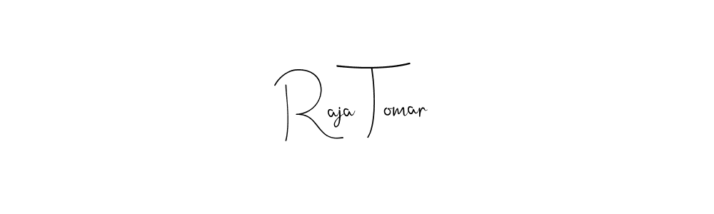 How to make Raja Tomar name signature. Use Andilay-7BmLP style for creating short signs online. This is the latest handwritten sign. Raja Tomar signature style 4 images and pictures png