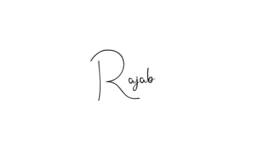 if you are searching for the best signature style for your name Rajab. so please give up your signature search. here we have designed multiple signature styles  using Andilay-7BmLP. Rajab signature style 4 images and pictures png