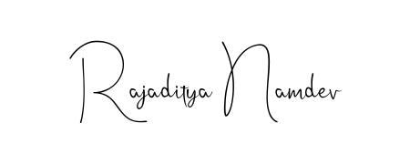 Personalize your online presence with Rajaditya Namdev signature rendered in elegant Andilay-7BmLP font. Great for website footers and blogs. Rajaditya Namdev signature style 4 images and pictures png
