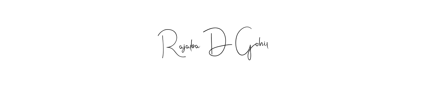 Also You can easily find your signature by using the search form. We will create Rajalba D Gohil name handwritten signature images for you free of cost using Andilay-7BmLP sign style. Rajalba D Gohil signature style 4 images and pictures png