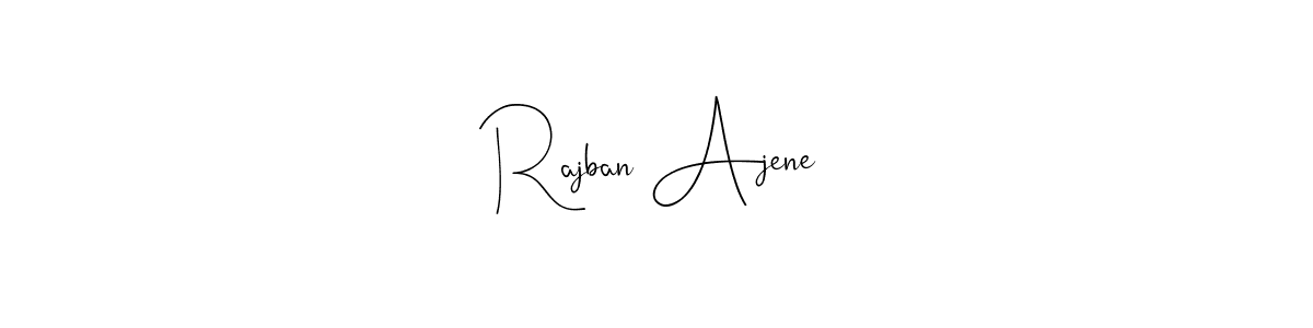 The best way (Andilay-7BmLP) to make a short signature is to pick only two or three words in your name. The name Rajban Ajene include a total of six letters. For converting this name. Rajban Ajene signature style 4 images and pictures png