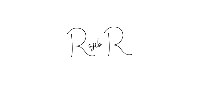 Use a signature maker to create a handwritten signature online. With this signature software, you can design (Andilay-7BmLP) your own signature for name Rajib R. Rajib R signature style 4 images and pictures png