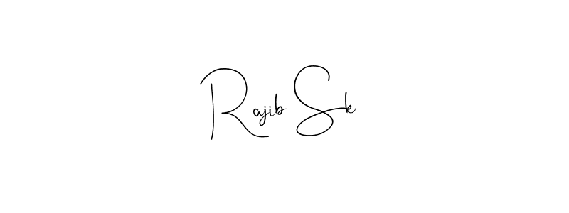 How to make Rajib Sk name signature. Use Andilay-7BmLP style for creating short signs online. This is the latest handwritten sign. Rajib Sk signature style 4 images and pictures png