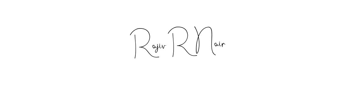 You should practise on your own different ways (Andilay-7BmLP) to write your name (Rajiv R Nair) in signature. don't let someone else do it for you. Rajiv R Nair signature style 4 images and pictures png