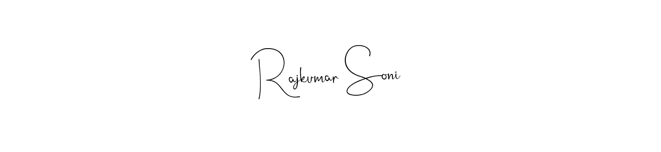 You can use this online signature creator to create a handwritten signature for the name Rajkumar Soni. This is the best online autograph maker. Rajkumar Soni signature style 4 images and pictures png