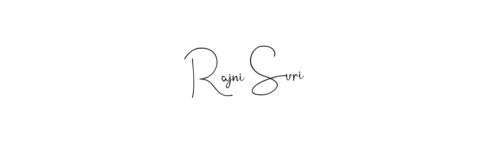 How to make Rajni Suri name signature. Use Andilay-7BmLP style for creating short signs online. This is the latest handwritten sign. Rajni Suri signature style 4 images and pictures png