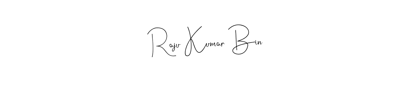The best way (Andilay-7BmLP) to make a short signature is to pick only two or three words in your name. The name Raju Kumar Bin include a total of six letters. For converting this name. Raju Kumar Bin signature style 4 images and pictures png