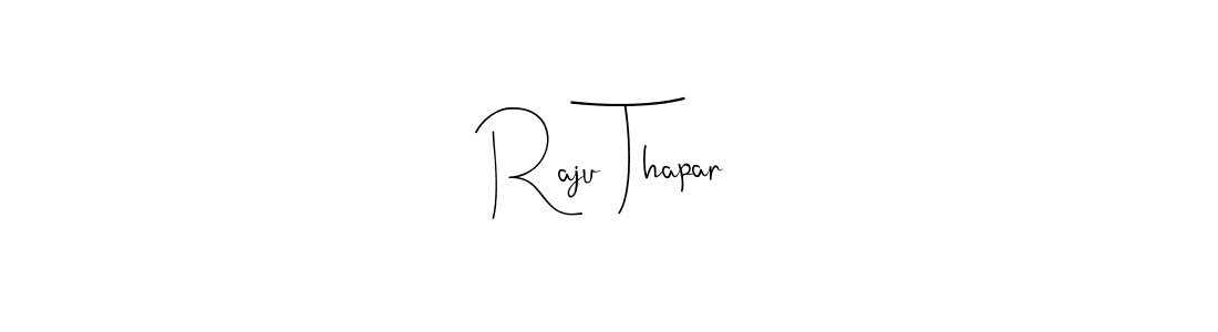 if you are searching for the best signature style for your name Raju Thapar. so please give up your signature search. here we have designed multiple signature styles  using Andilay-7BmLP. Raju Thapar signature style 4 images and pictures png