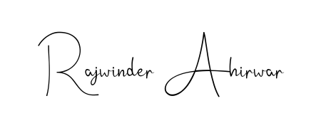 Achieve flawless digital penmanship with Rajwinder Ahirwar name in Andilay-7BmLP font. The perfect tool for creating online signatures. Rajwinder Ahirwar signature style 4 images and pictures png