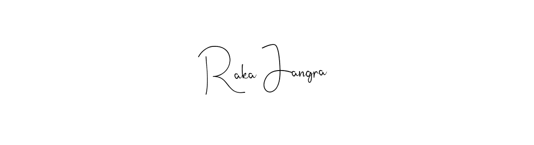 Make a beautiful signature design for name Raka Jangra. With this signature (Andilay-7BmLP) style, you can create a handwritten signature for free. Raka Jangra signature style 4 images and pictures png