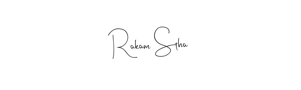This is the best signature style for the Rakam Stha name. Also you like these signature font (Andilay-7BmLP). Mix name signature. Rakam Stha signature style 4 images and pictures png