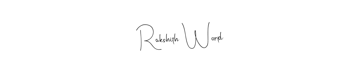 How to Draw Rakshith World signature style? Andilay-7BmLP is a latest design signature styles for name Rakshith World. Rakshith World signature style 4 images and pictures png