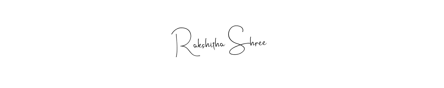 You should practise on your own different ways (Andilay-7BmLP) to write your name (Rakshitha Shree) in signature. don't let someone else do it for you. Rakshitha Shree signature style 4 images and pictures png