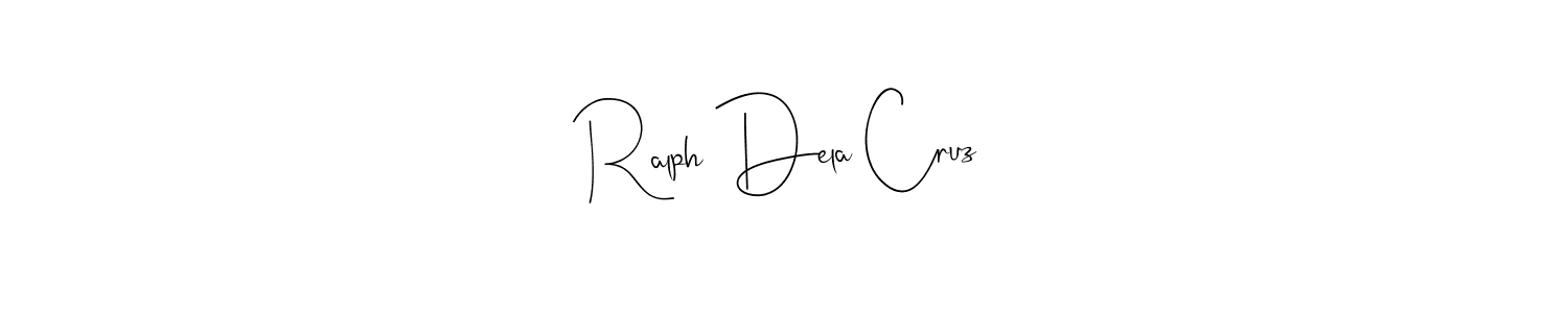 How to make Ralph Dela Cruz name signature. Use Andilay-7BmLP style for creating short signs online. This is the latest handwritten sign. Ralph Dela Cruz signature style 4 images and pictures png