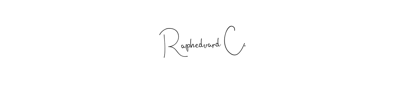 How to make Ralpheduard C. name signature. Use Andilay-7BmLP style for creating short signs online. This is the latest handwritten sign. Ralpheduard C. signature style 4 images and pictures png