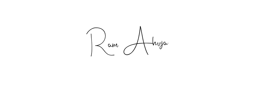 How to make Ram Ahuja name signature. Use Andilay-7BmLP style for creating short signs online. This is the latest handwritten sign. Ram Ahuja signature style 4 images and pictures png