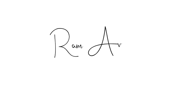 if you are searching for the best signature style for your name Ram Av. so please give up your signature search. here we have designed multiple signature styles  using Andilay-7BmLP. Ram Av signature style 4 images and pictures png