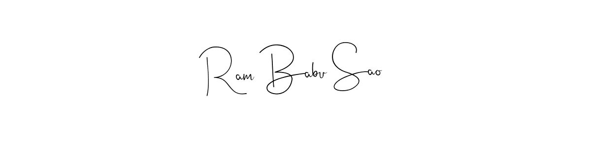 This is the best signature style for the Ram Babu Sao name. Also you like these signature font (Andilay-7BmLP). Mix name signature. Ram Babu Sao signature style 4 images and pictures png