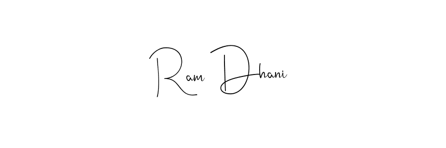 if you are searching for the best signature style for your name Ram Dhani. so please give up your signature search. here we have designed multiple signature styles  using Andilay-7BmLP. Ram Dhani signature style 4 images and pictures png