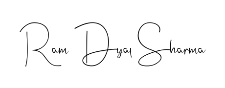Personalize your online presence with Ram Dyal Sharma signature rendered in elegant Andilay-7BmLP font. Great for website footers and blogs. Ram Dyal Sharma signature style 4 images and pictures png