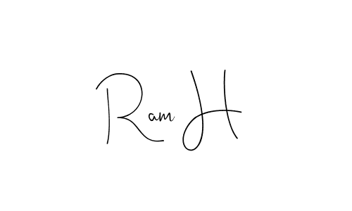 if you are searching for the best signature style for your name Ram H. so please give up your signature search. here we have designed multiple signature styles  using Andilay-7BmLP. Ram H signature style 4 images and pictures png