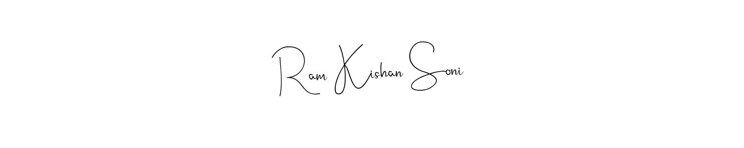 You should practise on your own different ways (Andilay-7BmLP) to write your name (Ram Kishan Soni) in signature. don't let someone else do it for you. Ram Kishan Soni signature style 4 images and pictures png