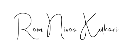 You can use this online signature creator to create a handwritten signature for the name Ram Nivas Kothari. This is the best online autograph maker. Ram Nivas Kothari signature style 4 images and pictures png