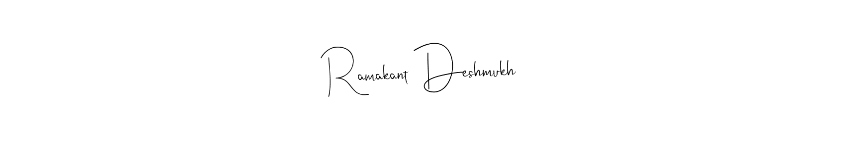 Andilay-7BmLP is a professional signature style that is perfect for those who want to add a touch of class to their signature. It is also a great choice for those who want to make their signature more unique. Get Ramakant Deshmukh name to fancy signature for free. Ramakant Deshmukh signature style 4 images and pictures png