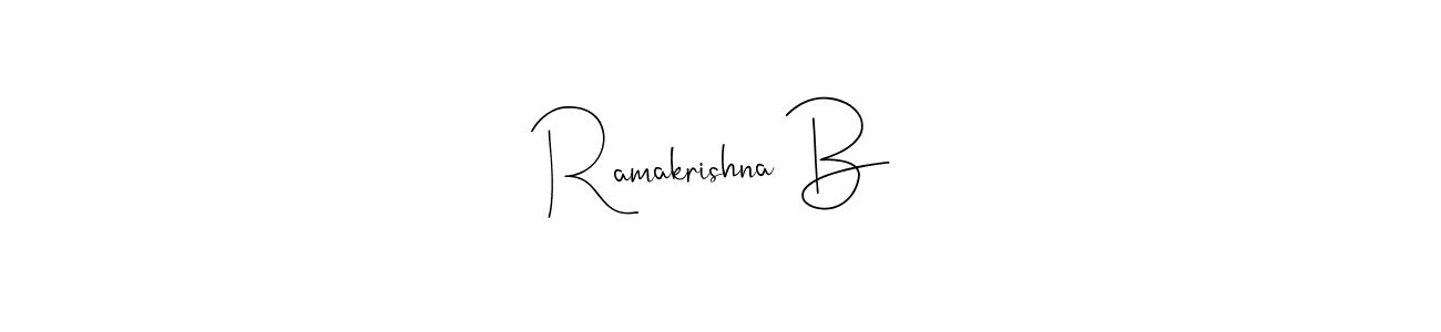 Use a signature maker to create a handwritten signature online. With this signature software, you can design (Andilay-7BmLP) your own signature for name Ramakrishna B. Ramakrishna B signature style 4 images and pictures png