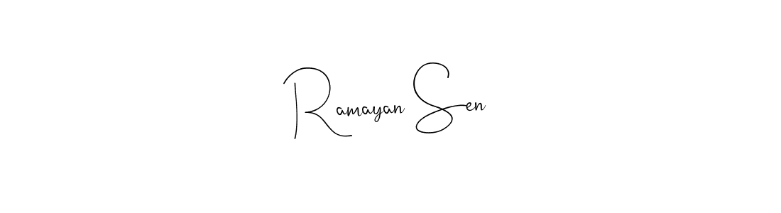 Also You can easily find your signature by using the search form. We will create Ramayan Sen name handwritten signature images for you free of cost using Andilay-7BmLP sign style. Ramayan Sen signature style 4 images and pictures png