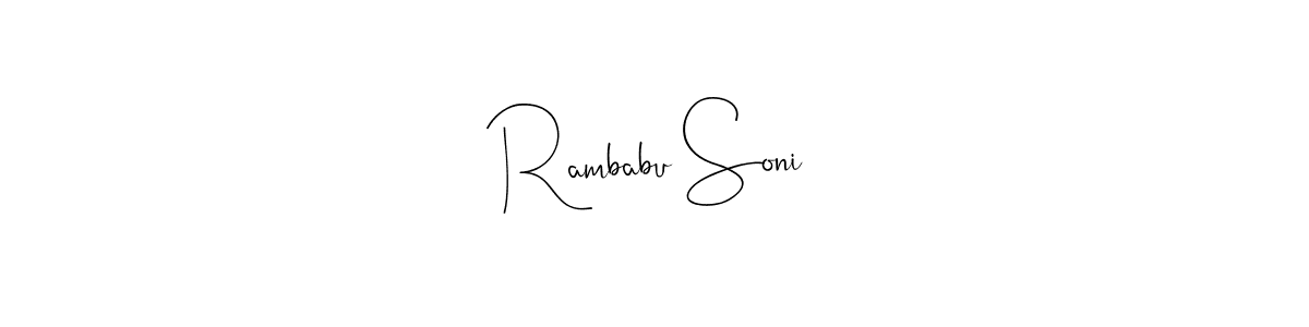 Similarly Andilay-7BmLP is the best handwritten signature design. Signature creator online .You can use it as an online autograph creator for name Rambabu Soni. Rambabu Soni signature style 4 images and pictures png