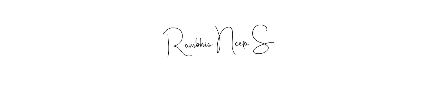 See photos of Rambhia Neeta S official signature by Spectra . Check more albums & portfolios. Read reviews & check more about Andilay-7BmLP font. Rambhia Neeta S signature style 4 images and pictures png