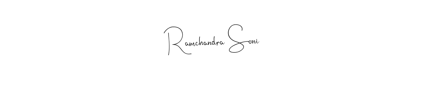 How to make Ramchandra Soni name signature. Use Andilay-7BmLP style for creating short signs online. This is the latest handwritten sign. Ramchandra Soni signature style 4 images and pictures png
