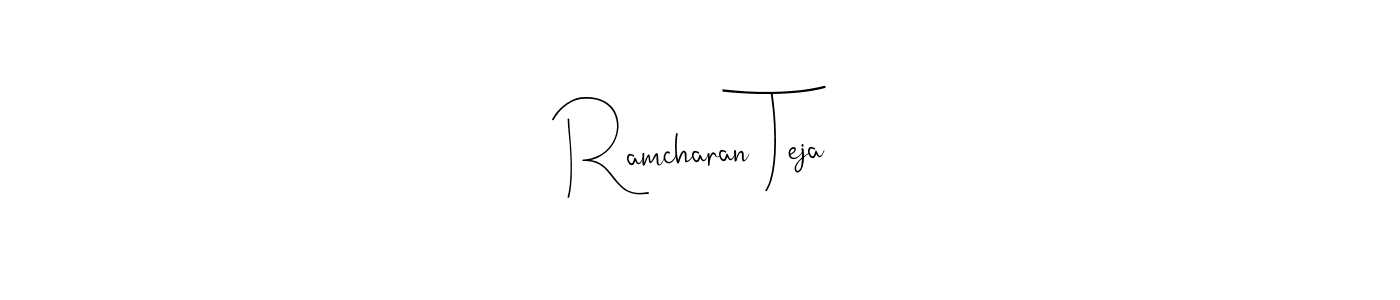 Similarly Andilay-7BmLP is the best handwritten signature design. Signature creator online .You can use it as an online autograph creator for name Ramcharan Teja. Ramcharan Teja signature style 4 images and pictures png