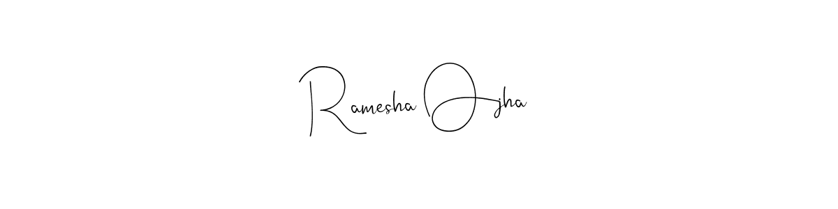 Andilay-7BmLP is a professional signature style that is perfect for those who want to add a touch of class to their signature. It is also a great choice for those who want to make their signature more unique. Get Ramesha Ojha name to fancy signature for free. Ramesha Ojha signature style 4 images and pictures png