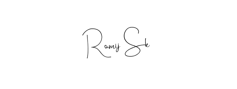 Use a signature maker to create a handwritten signature online. With this signature software, you can design (Andilay-7BmLP) your own signature for name Ramij Sk. Ramij Sk signature style 4 images and pictures png
