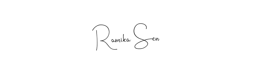 You should practise on your own different ways (Andilay-7BmLP) to write your name (Ramika Sen) in signature. don't let someone else do it for you. Ramika Sen signature style 4 images and pictures png