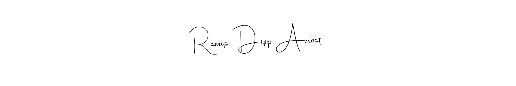 if you are searching for the best signature style for your name Ramila Dilip Ambat. so please give up your signature search. here we have designed multiple signature styles  using Andilay-7BmLP. Ramila Dilip Ambat signature style 4 images and pictures png